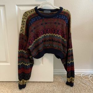 Urban Outfitters Cropped Multicolor Sweater